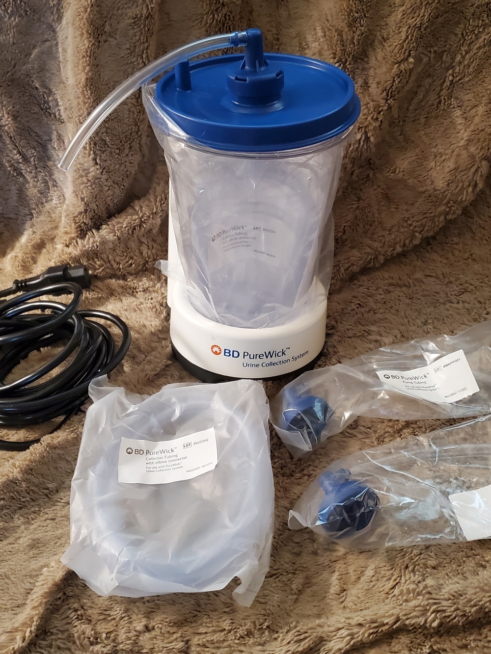 BD PureWick Urine Collection System - Blue/White (With Extra Parts!!!)